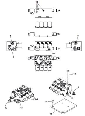 Main hydraulic distributor, assembly 9903728