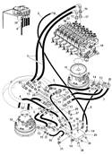 Turret rotation motor, hydraulic lines 9991204