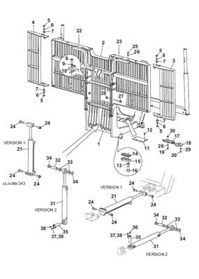 Hydraulic and mechanical removable grid, mounting 9991266S2