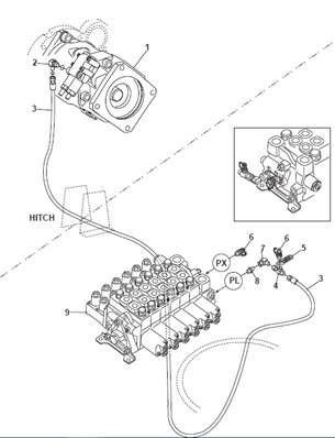 Crane hydraulic pump, control valve 9991723