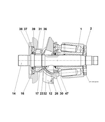 Hydraulic pump felling head, rotation 9991738