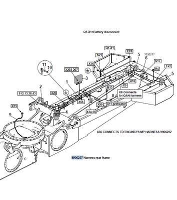 Rear frame harness, assembly 9991838