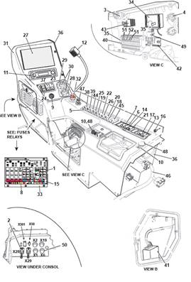 Cab side console, assembly 9992096S3