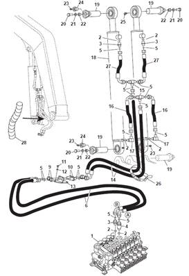 Crane lifting, hydraulic lines 9992123
