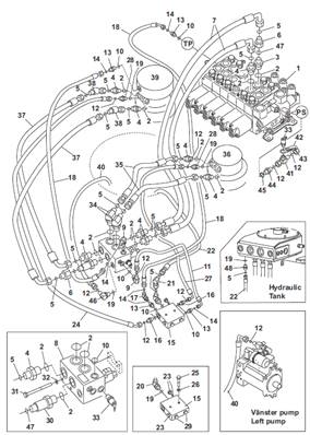 Turret rotation motor, hydraulic lines 9992234S2