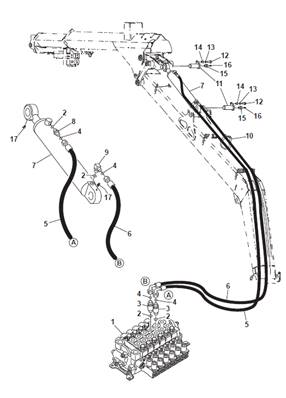 Crane arm, hydraulic lines 9992800