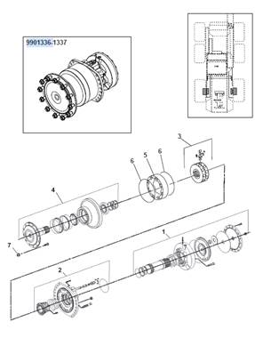 Rear feed motor, assembly 99929437