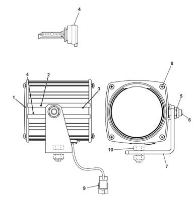 XENON work lights, mounting 9992980
