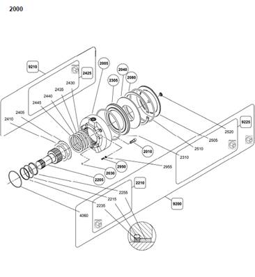 Turret rotation motor, assembly 9993004