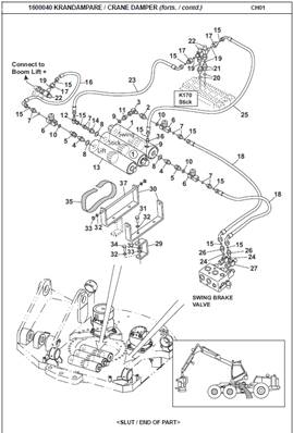Crane shock absorber, assembly 1600040