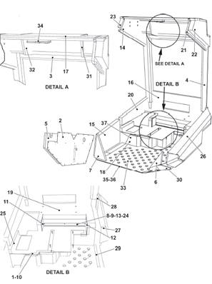 Cabin insulation, assembly 9991064S2