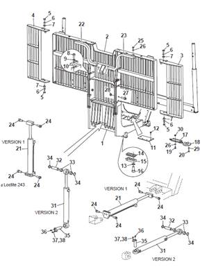 Hydraulic and mechanical removable grid, mounting 9991506S2
