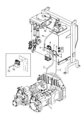Harvesting head hydraulic pump, control valve 9991722