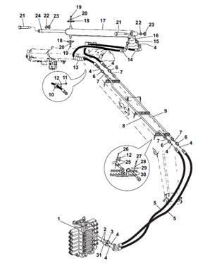Crane telescope, hydraulic lines 9991924