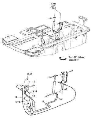 Electric cab tilt, assembly 9992479