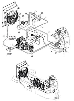 Hydraulic cooling, hydraulic lines 9992491S2