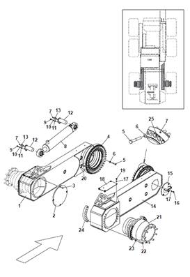 Rear pendulum arm, assembly 9992706