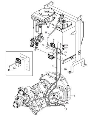 Harvesting head hydraulic pump, control valve 9992735