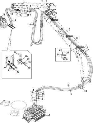 Rotator, hydraulic lines 9992802