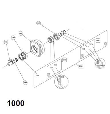 POCLAIN turret rotation motor, assembly 99929460