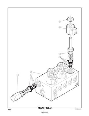 Manifold differential lock, winch and park brake 5072001