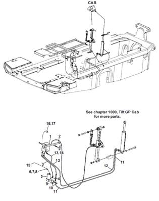 Electric cab tilt, assembly 9991445