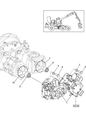 Hydraulic pumps, assembly 9992052
