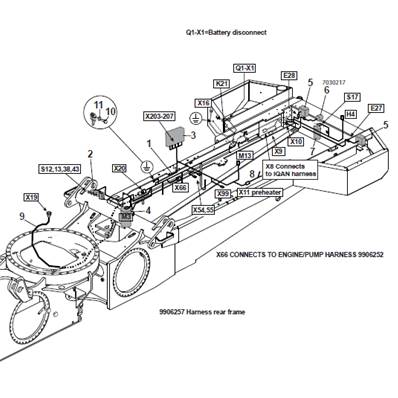 Rear frame harness, assembly 9992093