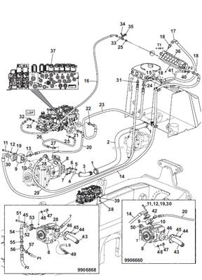 Crane pump, hydraulic lines 9992451S2