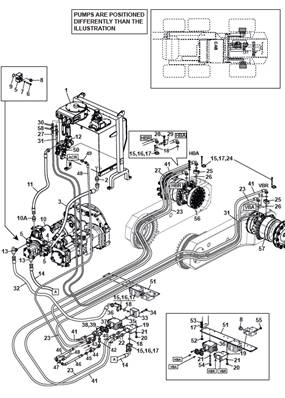 Rear drive motor, hydraulic lines 9992913S2