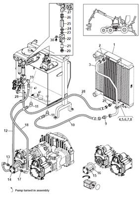 Hydraulic cooling, hydraulic lines 9992920