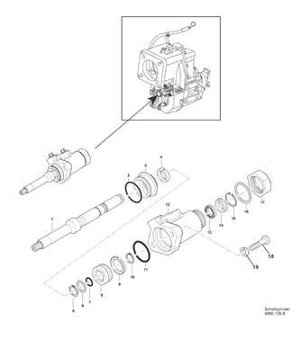 Gearbox gear selector, assembly 99929211