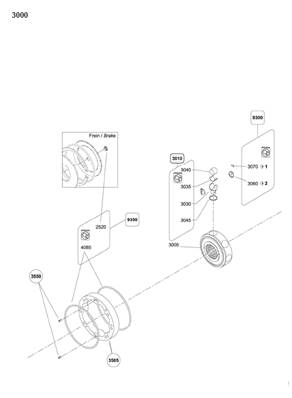 Turret rotation motor with brakes, piston 99929318