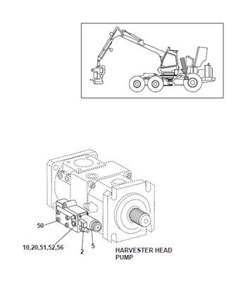 Harvesting head hydraulic pump, control valve 9993008