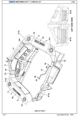 Cab interior panels, assembly 7008675