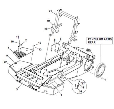 Rear frame, assembly 9901196