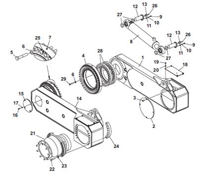Front pendulum arm, mounting 9901212S2