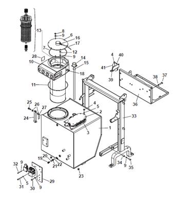 Hydraulic tank assembly 9990057S2