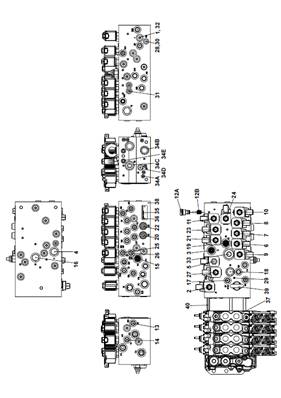 Hydraulic distributor, hydraulic lines 9991197S2
