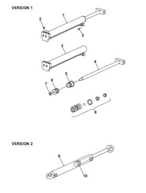 Grid hydraulic cylinder, assembly 9991322