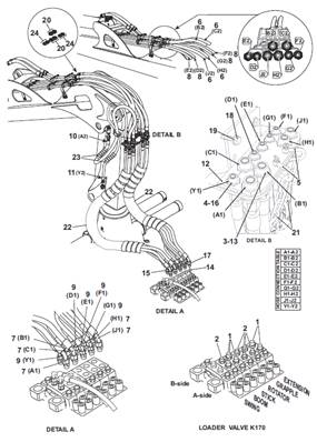Crane, hydraulic lines 9991354