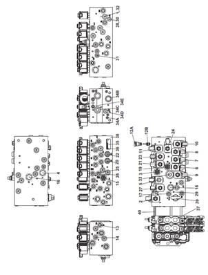 Main hydraulic distributor, assembly 9991600