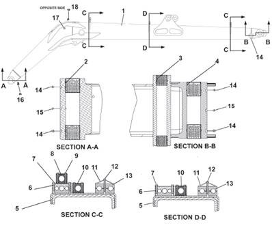 Crane foot 250, assembly 9992292