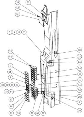 7000 seat, armrests 9992598S2
