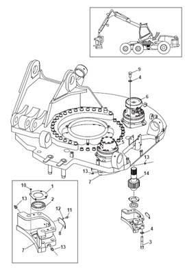 Turret rotation motor, mounting 9992744