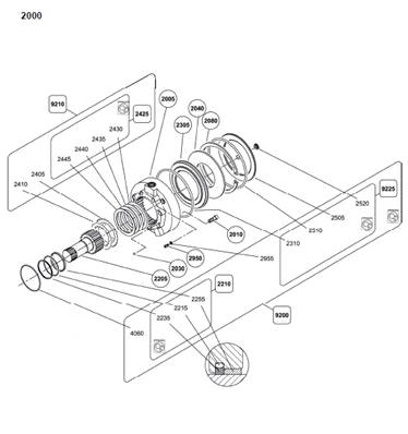 Turret rotation motor with brakes, assembly 99929296