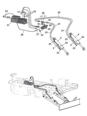 Earthmoving blade, mounting 99929476