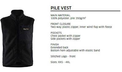 Black pile vest Log Max size L