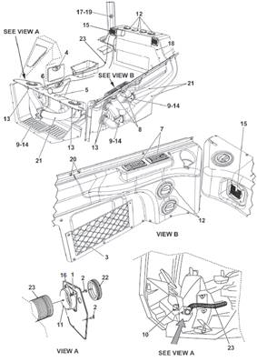 Cab interior panels, assembly 7020838