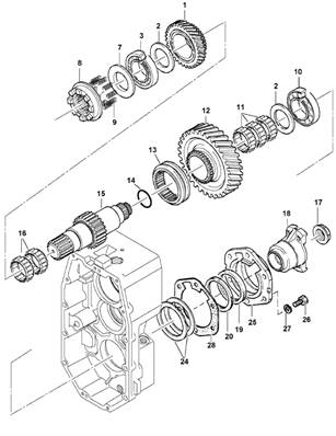 Transmission box, assembly 9991177